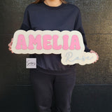 Custom Nursery Wood Name Sign, Custom Baby Name Sign cutout, Nursery Baby Shower Gift, Boho Wooden Name Sign, Personalized name wood decal