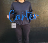 Custom Nursery Wood Name Sign, Custom Baby Name Sign cutout, Nursery Baby Shower Gift, Boho Wooden Name Sign, Personalized name wood decal