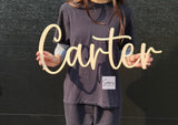 Custom Nursery Wood Name Sign, Custom Baby Name Sign cutout, Nursery Baby Shower Gift, Boho Wooden Name Sign, Personalized name wood decal