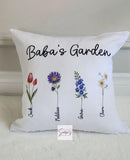 Grandma's Garden pillow, Birth Flowers Pillow for Grandmother, personalized Mother's day gift, gift for grandma, custom pillow gift
