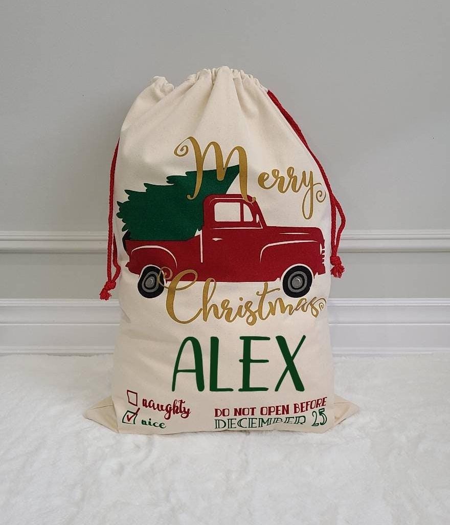 Personalized Santa Sack, Personalized Santa Sack for kids, Christmas gift for kids, Custom Santa sack kids, free shipping Christmas gifts