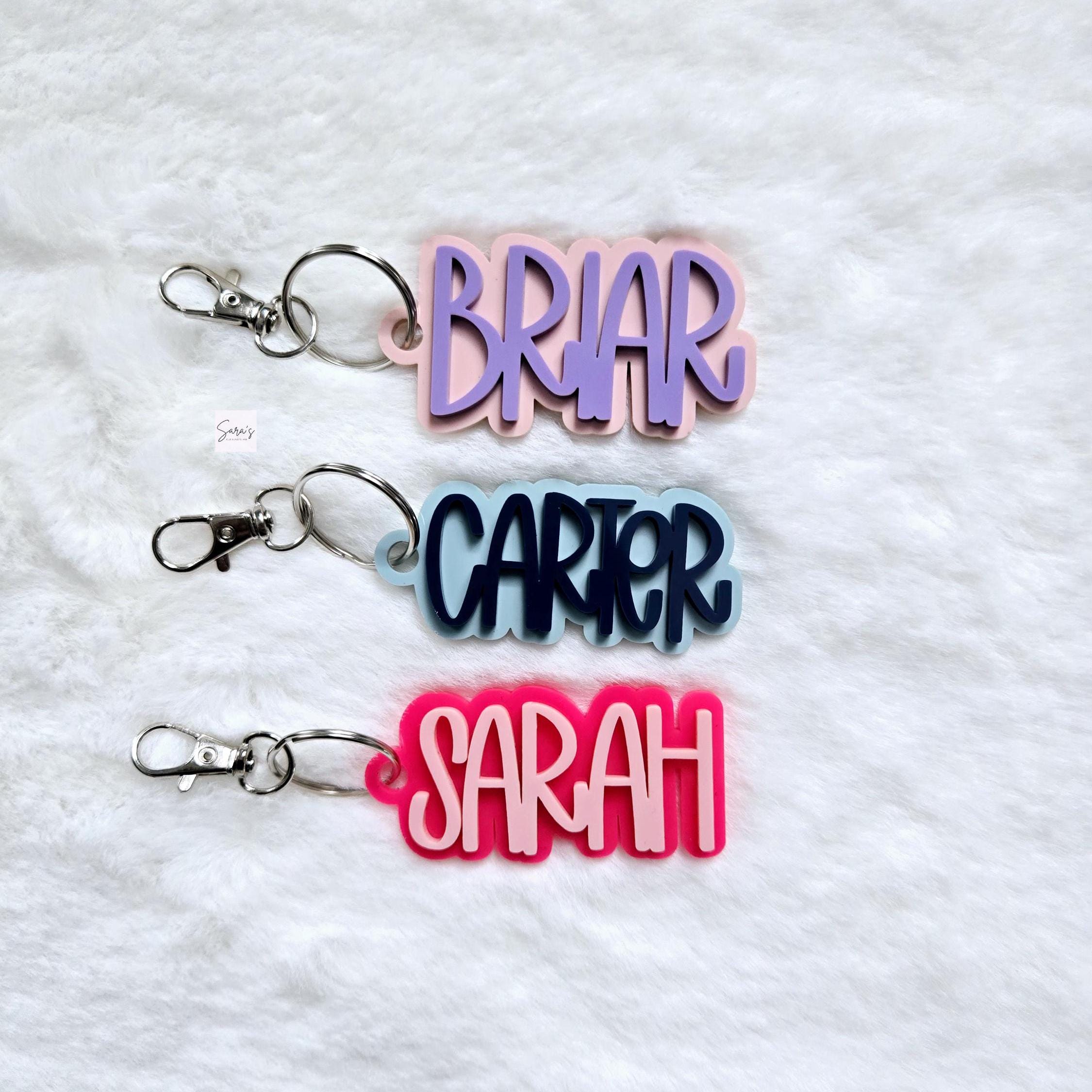 Name Keychain, Custom Acylic Name Keychain, Personalized Name Gift, Backpack Name Keychain, Name Bag Tag, Luggage Tag