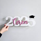 Grad 2025 Sign, Personalized Graduation Wooden Sign, Custom Graduation Name Sign, Grad decoration, Personalized gift for Grad student
