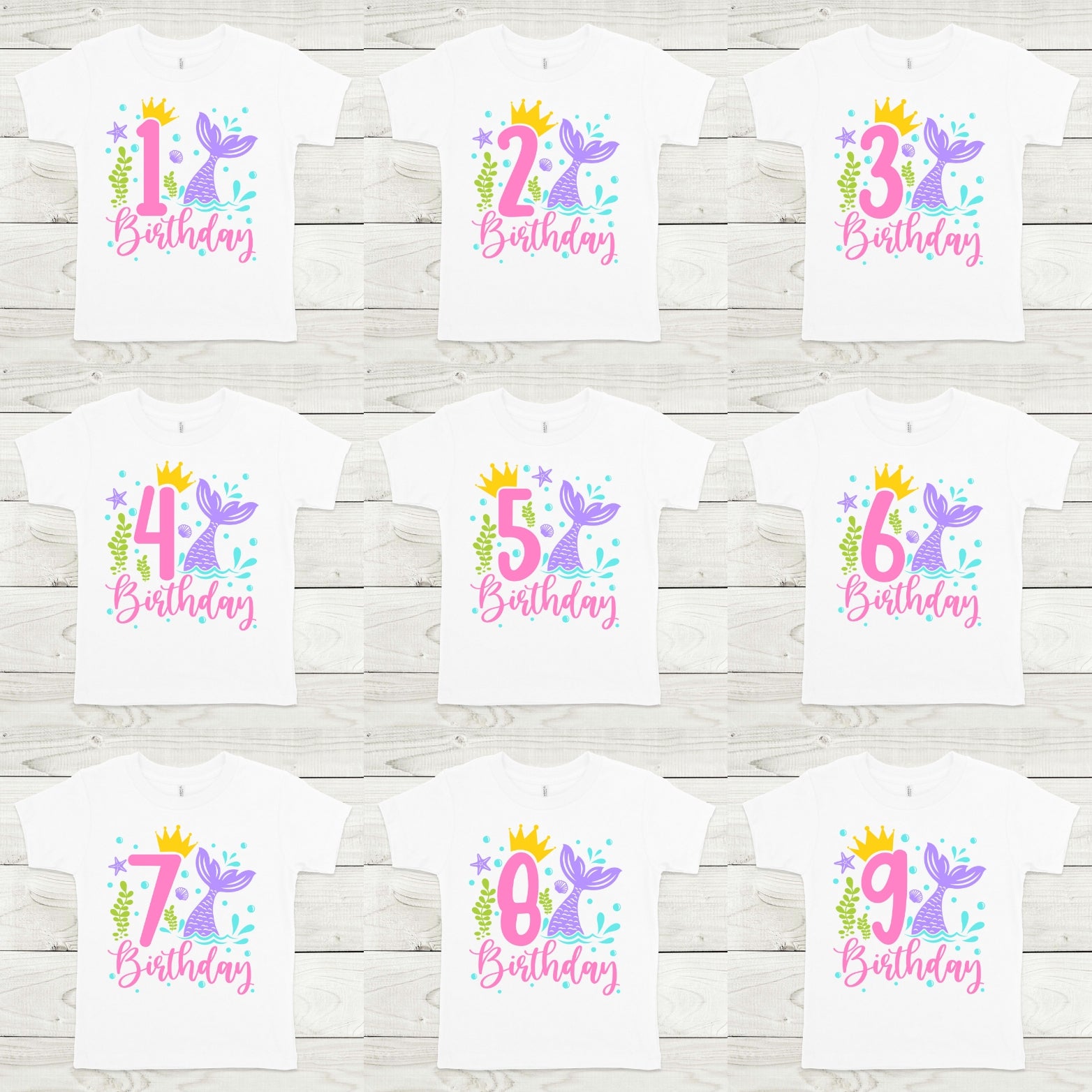 Mermaid birthday shirt