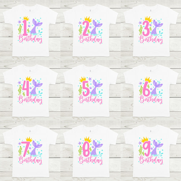 Mermaid birthday shirt