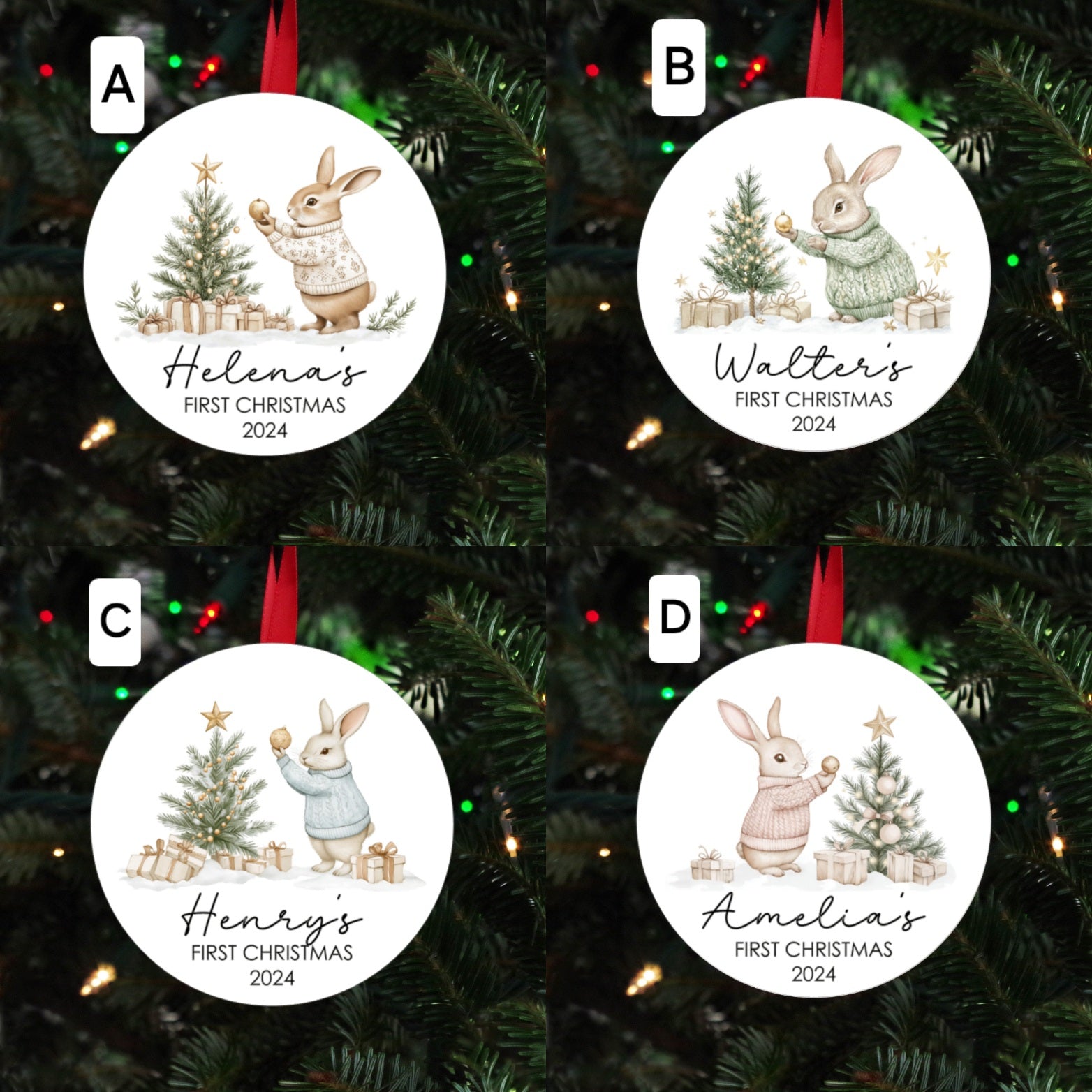 First Christmas Ornament Rabbit