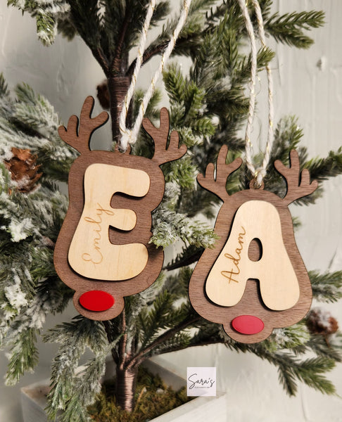 Personalized Reindeer Name Stocking Tag