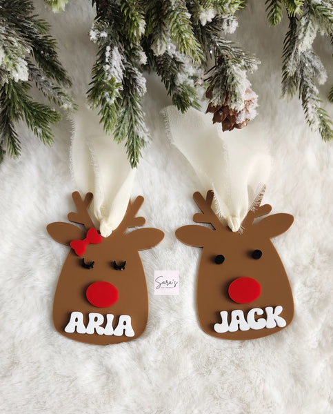 Personalized Reindeer Stocking Tag