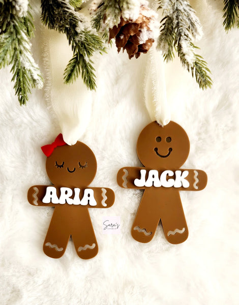 Personalized Gingerbread man Stocking Tag