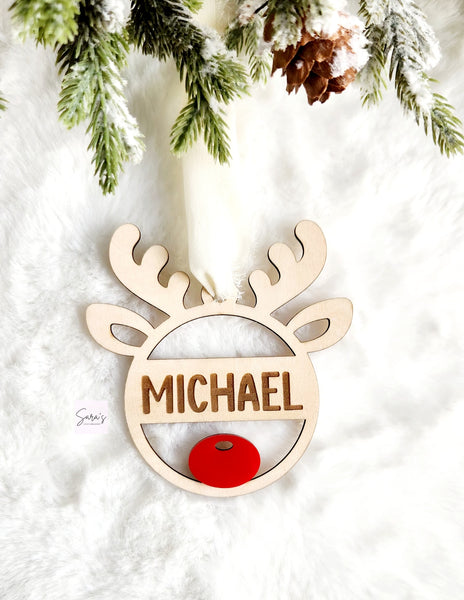 Personalized Reindeer Name Tag