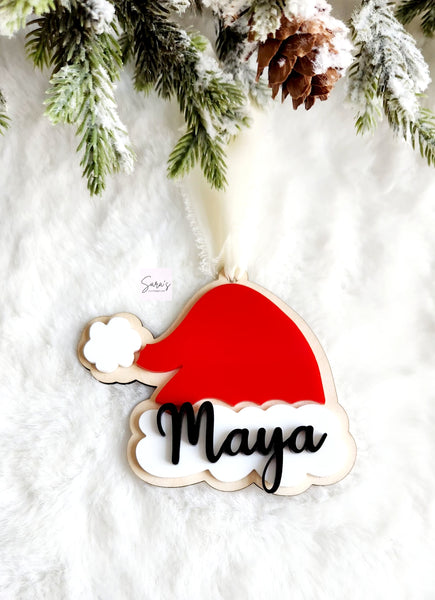 Personalized Santa Hat Stocking Tag