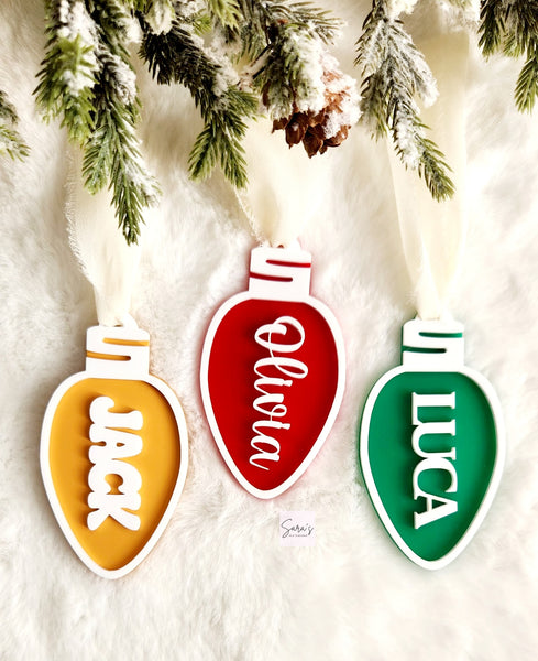 Christmas Lightbulb Stocking Tag