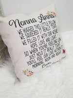 Personalized pillow gift for grandma, Mother's day gift for Grandma, grandma pillowcase, grandma hug pillow, grandkid name pillow
