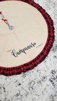 Tree skirt, family Christmas gift, custom tree skirt, plaid tree skirt, Personalized Christmas tree skirt, first Christmas family tree skirt
