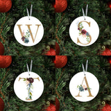 Christmas ornament, circle mdf ornament, xmas ornament, personalized Christmas ornament, name ornament, initial ornament, xmas ornament