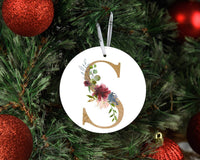 Christmas ornament, circle mdf ornament, xmas ornament, personalized Christmas ornament, name ornament, initial ornament, xmas ornament