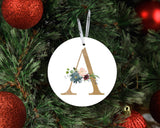 Christmas ornament, circle mdf ornament, xmas ornament, personalized Christmas ornament, name ornament, initial ornament, xmas ornament