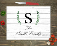 Personalized glass cutting board, personalized Christmas gift, personalized housewarming gift, custom gift for family, custom wedding gift