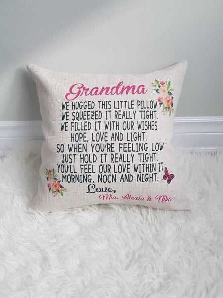 Personalized pillow for Grandmother, gift for grandma, custom made pillow for grandma, mother's day gift, Christmas gift for grandma