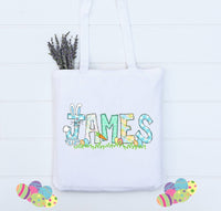 Personalized Easter bag, Easter tote bag for kids, Personalized Easter gift for kids, custom name Easter bag, cute Easter bag for kids