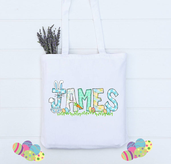 Personalized Easter bag, Easter tote bag for kids, Personalized Easter gift for kids, custom name Easter bag, cute Easter bag for kids