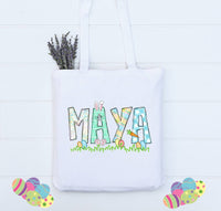 Personalized Easter bag, Easter tote bag for kids, Personalized Easter gift for kids, custom name Easter bag, cute Easter bag for kids