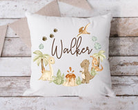 Personalized dinosaur baby name pillow, baby shower gift, baby dinosaur pillowcase, Dinosaur pillow for nursery room, cute dinosaur pillow
