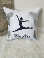 Sequin, sequin pillow, personalized pillow, dance pillow, gymnastic pillow, personalized sequin pillow gift, girls room decor, birthday gift