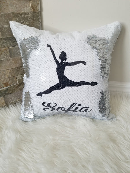 Sequin, sequin pillow, personalized pillow, dance pillow, gymnastic pillow, personalized sequin pillow gift, girls room decor, birthday gift