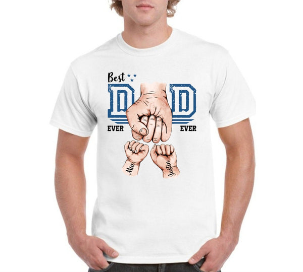 Personalized Father's day shirt with names, custom made shirt gift for dad, Father's day shirt with hand and names, gift for dad