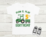 Plow and Play birthday shirt, tractor birthday shirt, farm theme birthday shirt, custom shirt for kids