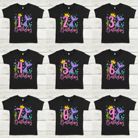 Mermaid birthday shirt, under the sea birthday shirt, custom Mermaid shirt, personalized mermaid birthday girl shirt