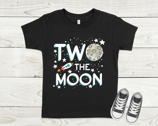Two the moon second birthday shirt, space birthday shirt, moon birthday shirt, 2nd birthday shirt, astronaut birthday shirt