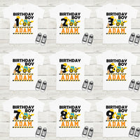 Construction birthday shirt, birthday boy shirt, excavator birthday shirt, custom made birthday shirt for kids