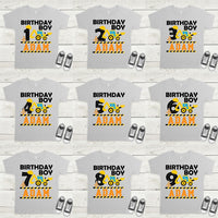 Construction birthday shirt, birthday boy shirt, excavator birthday shirt, custom made birthday shirt for kids