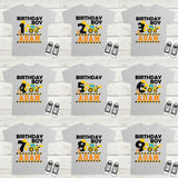 Construction birthday shirt, birthday boy shirt, excavator birthday shirt, custom made birthday shirt for kids