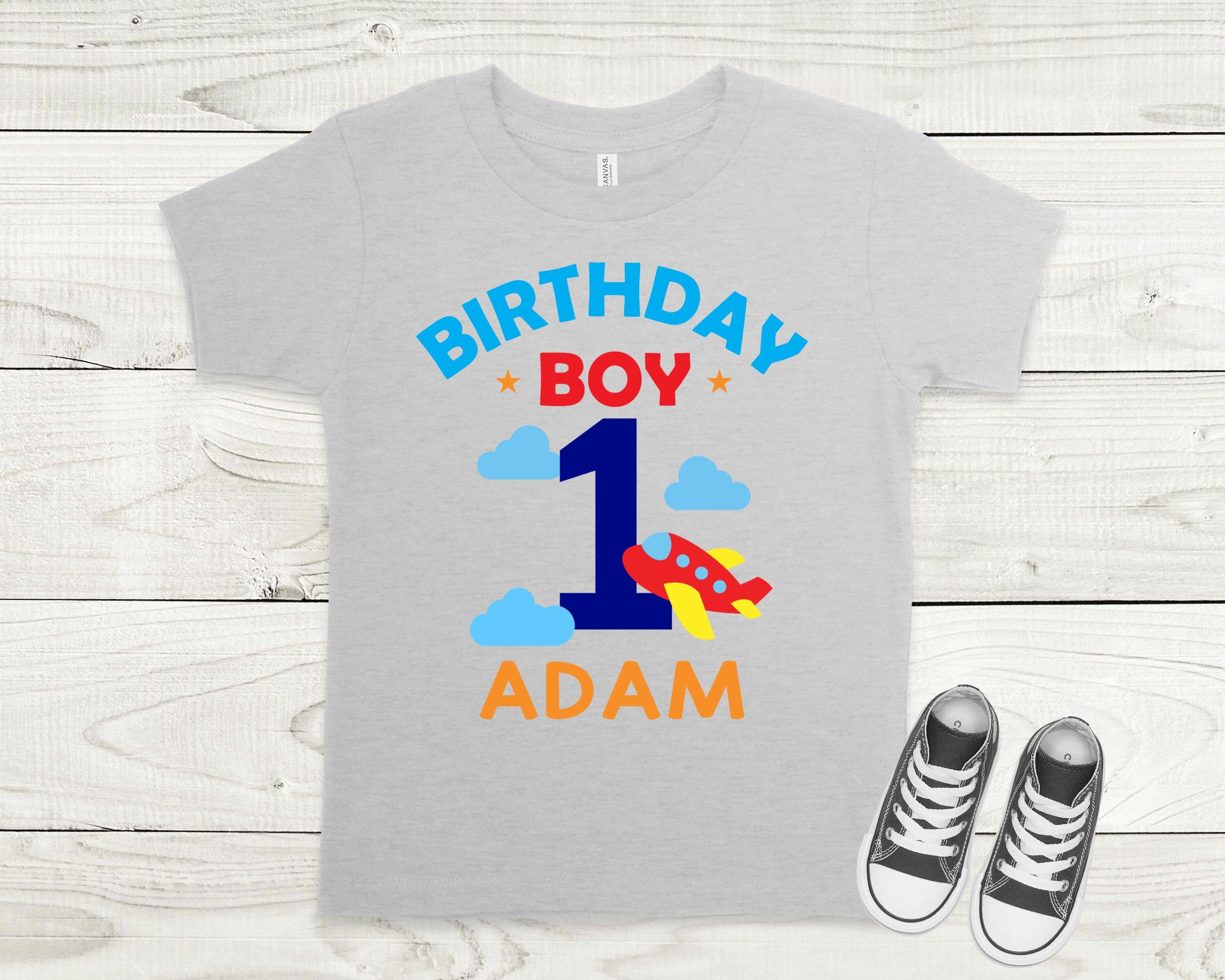 Airplane Birthday theme shirt for kids, Pilot Birthday shirt, custom made birthday shirts for kids, 1st Birthday Airplane shirt