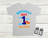 Airplane Birthday theme shirt for kids, Pilot Birthday shirt, custom made birthday shirts for kids, 1st Birthday Airplane shirt
