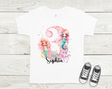 Personalized mermaid birthday shirt, custom made cute mermaid birthday shirt, under the sea birthday shirt