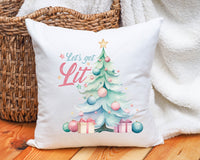 Christmas pastel pink tree pillow room decoration, Christmas tree print pillow, custom made cute Christmas tree cushion for kids room