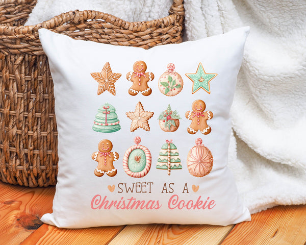 Christmas gingerbread cookie custom made pillow gift for family, cute gingerbread print cushion gift for grandma, gingerbread pillow