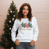Merry Christmas Sweatshirt, Christmas tree print Sweatshirt gift, cozy Christmas sweater gift for her, cute Christmas Sweatshirt