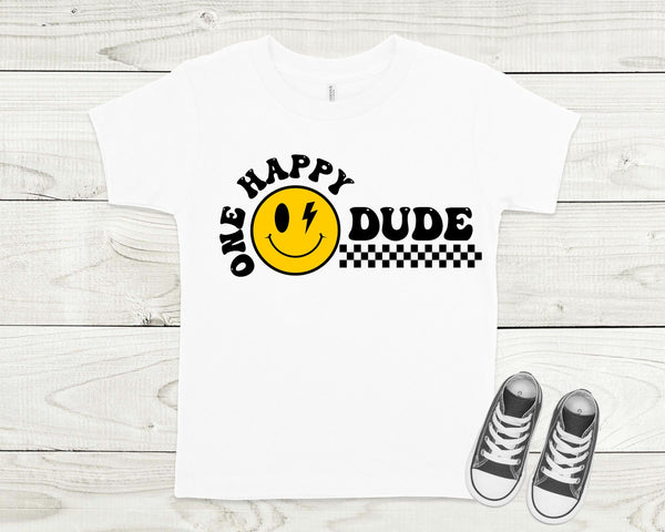 One Happy Dude Birthday Shirt, One Happy Dude Family Matching Shirt, First Birthday One Happy Dude Tee, Custom made family Birthday shirts