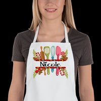 Personalized apron Christmas gift for her, custom made Christmas baking apron gift for mom, apron with name