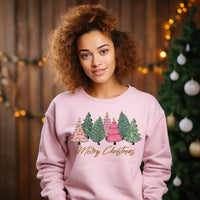 Merry Christmas Sweatshirt, Christmas tree print Sweatshirt gift, cozy Christmas sweater gift for her, cute Christmas Sweatshirt