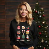 Festive AF Christmas Sweatshirt, Christmas Festive AF print Sweatshirt gift, cozy Christmas sweater gift for her, cute Christmas Sweatshirt
