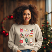 Festive AF Christmas Sweatshirt, Christmas Festive AF print Sweatshirt gift, cozy Christmas sweater gift for her, cute Christmas Sweatshirt