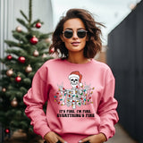 Christmas Sweater, Funny Christmas print Sweatshirt gift, cozy Christmas sweater gift for her, cute Christmas Sweatshirt, Skeleton Christmas
