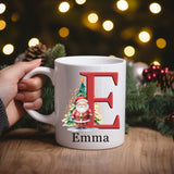 Christmas mug for kids, Christmas initial mug, letter mug Christmas, monogramed Christmas mug, Personalized Christmas gifts, Santa mug