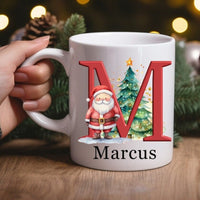 Christmas mug for kids, Christmas initial mug, letter mug Christmas, monogramed Christmas mug, Personalized Christmas gifts, Santa mug